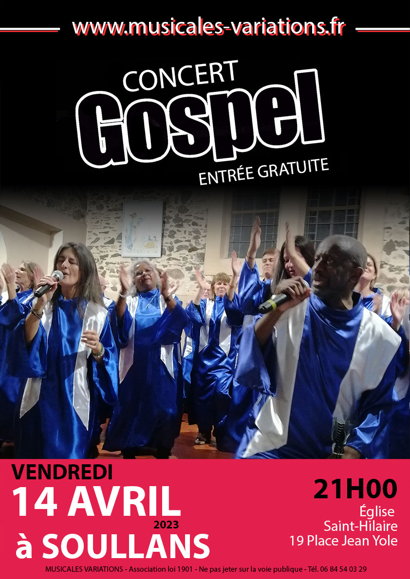 Musicales Variations Concert gospel à La Chapelle de Sion (Saint Hilaire de Riez 85270)  le 20/01/2023